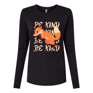 Be Kind Animal Fox Drawing Art World Kindness Day Great Gift Womens Cotton Relaxed Long Sleeve T-Shirt