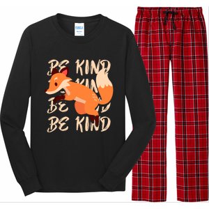 Be Kind Animal Fox Drawing Art World Kindness Day Great Gift Long Sleeve Pajama Set