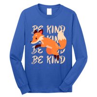 Be Kind Animal Fox Drawing Art World Kindness Day Great Gift Long Sleeve Shirt