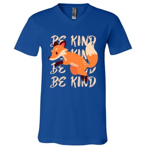 Be Kind Animal Fox Drawing Art World Kindness Day Great Gift V-Neck T-Shirt