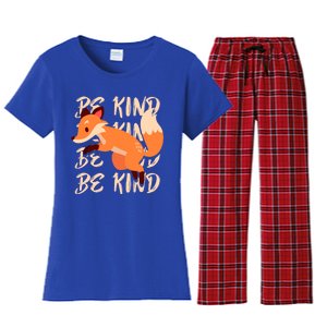 Be Kind Animal Fox Drawing Art World Kindness Day Great Gift Women's Flannel Pajama Set