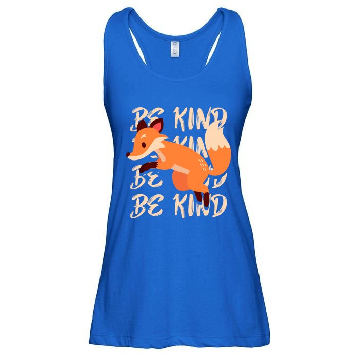 Be Kind Animal Fox Drawing Art World Kindness Day Great Gift Ladies Essential Flowy Tank