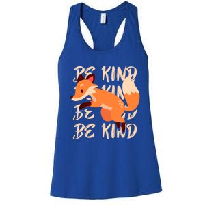 Be Kind Animal Fox Drawing Art World Kindness Day Great Gift Women's Racerback Tank