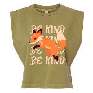 Be Kind Animal Fox Drawing Art World Kindness Day Great Gift Garment-Dyed Women's Muscle Tee