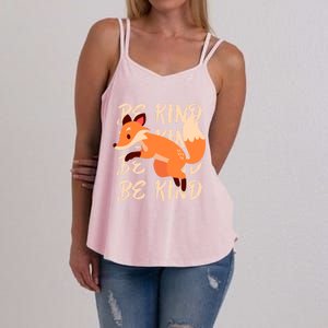 Be Kind Animal Fox Drawing Art World Kindness Day Great Gift Women's Strappy Tank