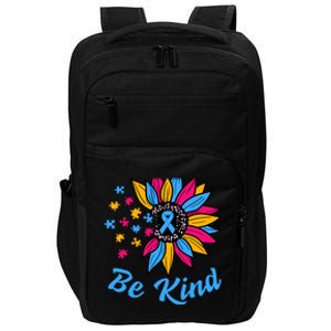 Be Kind Autism Awareness Sunflower Autism Mom Wo Impact Tech Backpack