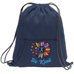 Be Kind Autism Awareness Sunflower Autism Mom Wo Sweatshirt Cinch Pack Bag