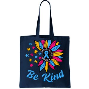 Be Kind Autism Awareness Sunflower Autism Mom Wo Tote Bag