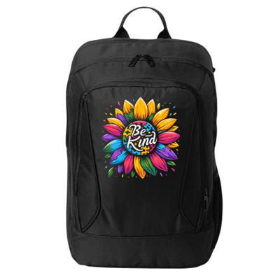 Be Kind Autism Awareness Gift Sunflower Cool Gift City Backpack