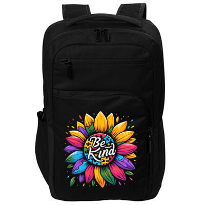 Be Kind Autism Awareness Gift Sunflower Cool Gift Impact Tech Backpack