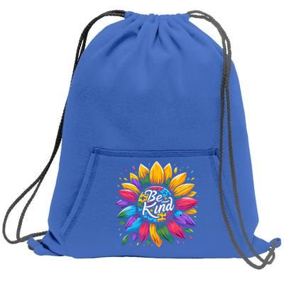 Be Kind Autism Awareness Gift Sunflower Cool Gift Sweatshirt Cinch Pack Bag