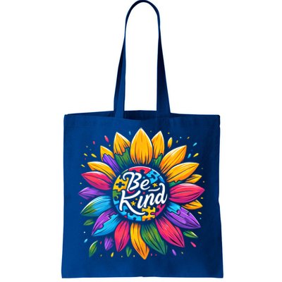 Be Kind Autism Awareness Gift Sunflower Cool Gift Tote Bag