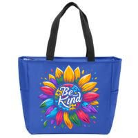 Be Kind Autism Awareness Gift Sunflower Cool Gift Zip Tote Bag