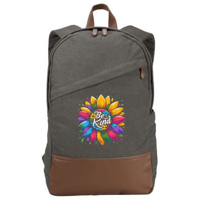 Be Kind Autism Awareness Gift Sunflower Cool Gift Cotton Canvas Backpack