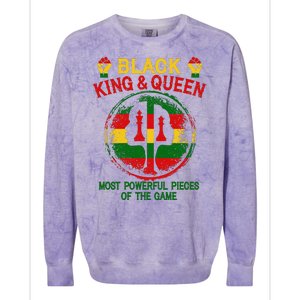 Black King And Queen Most Powerful Pieces Of The Game Colorblast Crewneck Sweatshirt