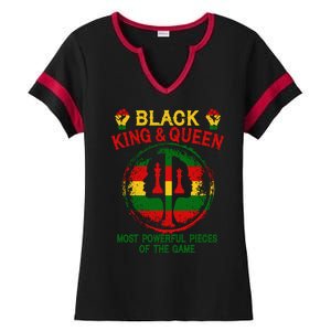 Black King And Queen Most Powerful Pieces Of The Game Ladies Halftime Notch Neck Tee