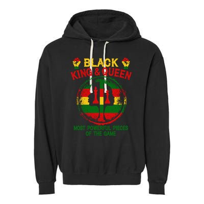 Black King And Queen Most Powerful Pieces Of The Game Garment-Dyed Fleece Hoodie