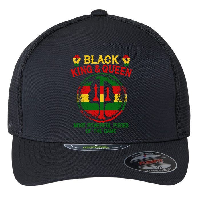 Black King And Queen Most Powerful Pieces Of The Game Flexfit Unipanel Trucker Cap
