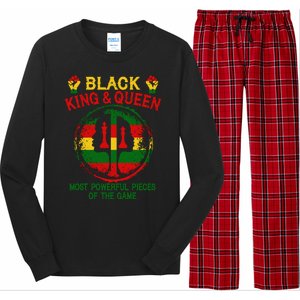 Black King And Queen Most Powerful Pieces Of The Game Long Sleeve Pajama Set