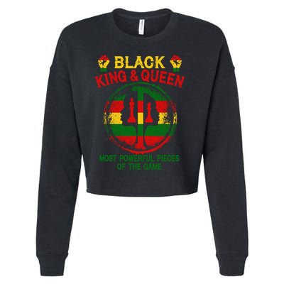 Black King And Queen Most Powerful Pieces Of The Game Cropped Pullover Crew