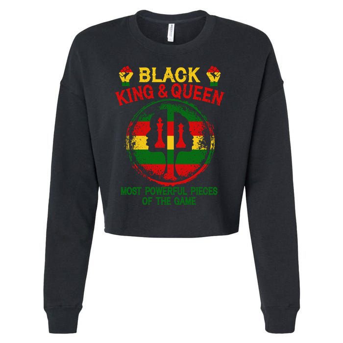 Black King And Queen Most Powerful Pieces Of The Game Cropped Pullover Crew