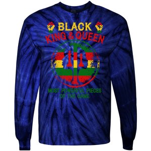 Black King And Queen Most Powerful Pieces Of The Game Tie-Dye Long Sleeve Shirt