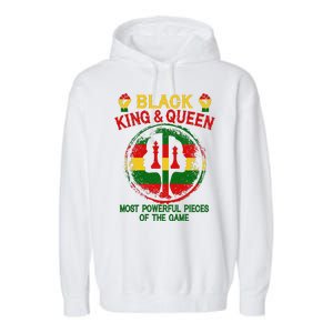 Black King And Queen Most Powerful Pieces Of The Game Garment-Dyed Fleece Hoodie