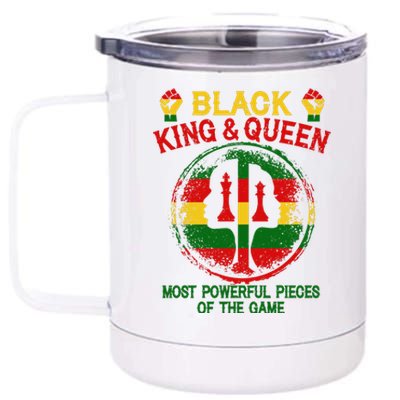 Black King And Queen Most Powerful Pieces Of The Game 12 oz Stainless Steel Tumbler Cup