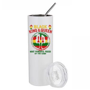 Black King And Queen Most Powerful Pieces Of The Game Stainless Steel Tumbler