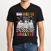 Boo Kkeeper Analyst Halloween Bookkeeper Job Matching Party V-Neck T-Shirt