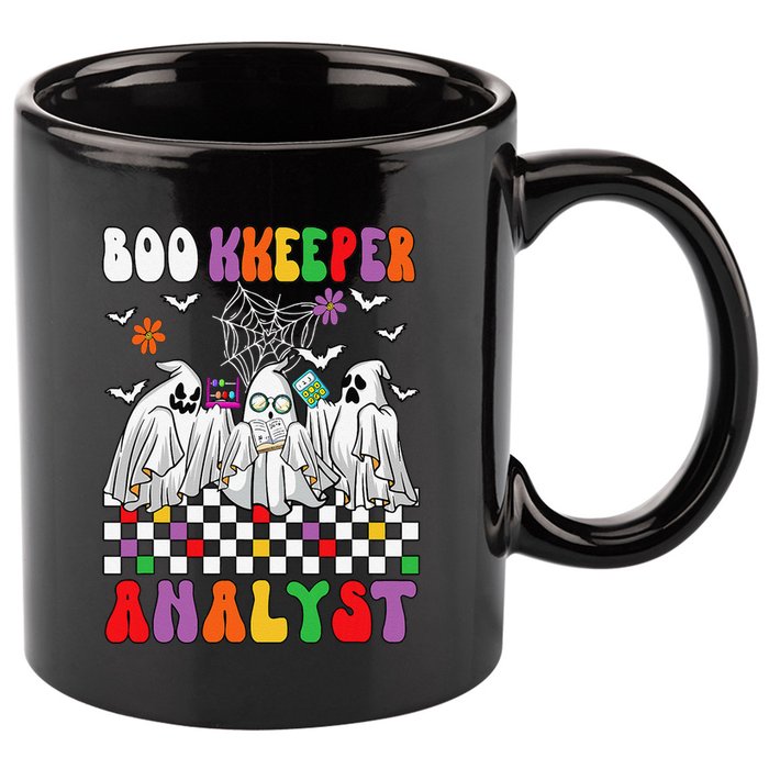 Boo Kkeeper Analyst Halloween Bookkeeper Job Matching Party 11oz C Handle Ceramic Mug