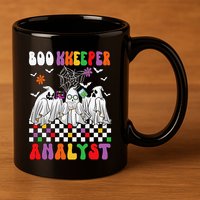 Boo Kkeeper Analyst Halloween Bookkeeper Job Matching Party 11oz C Handle Ceramic Mug