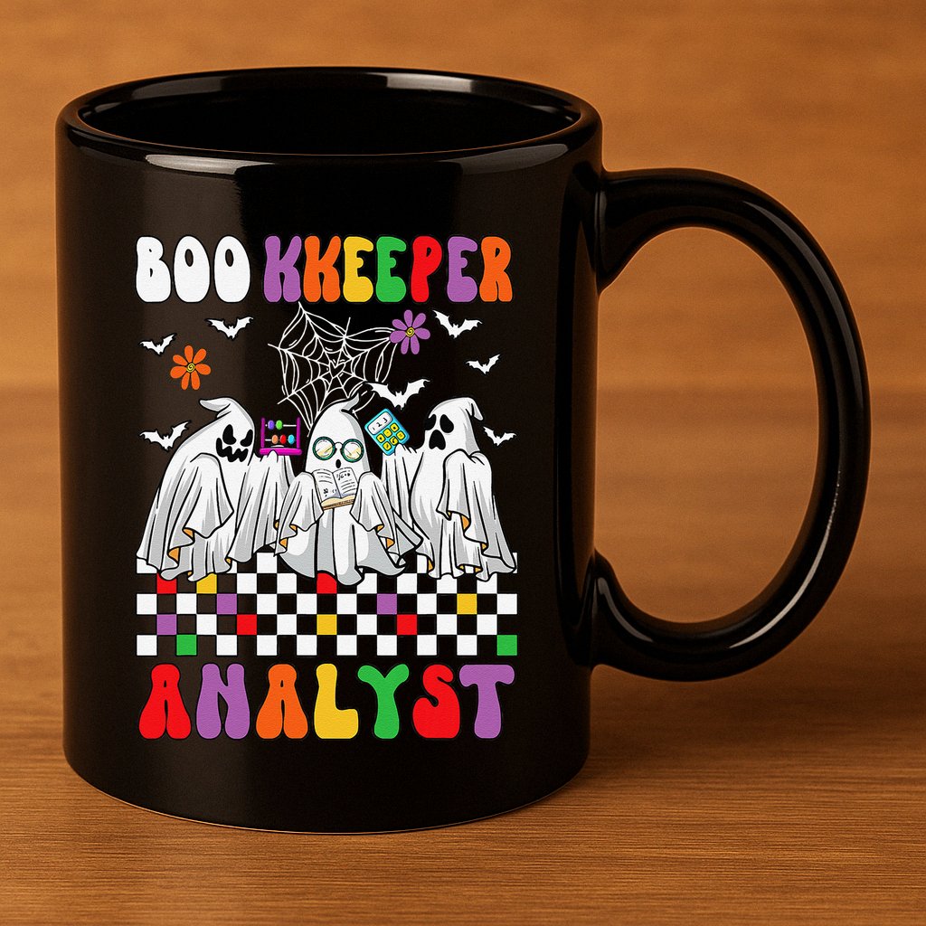Boo Kkeeper Analyst Halloween Bookkeeper Job Matching Party 11oz C Handle Ceramic Mug
