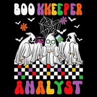 Boo Kkeeper Analyst Halloween Bookkeeper Job Matching Party Flat Bill Trucker Hat