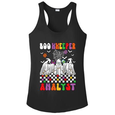 Boo Kkeeper Analyst Halloween Bookkeeper Job Matching Party Ladies PosiCharge Competitor Racerback Tank