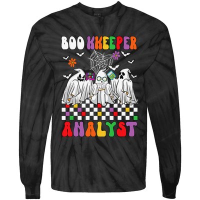Boo Kkeeper Analyst Halloween Bookkeeper Job Matching Party Tie-Dye Long Sleeve Shirt