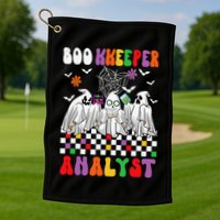 Boo Kkeeper Analyst Halloween Bookkeeper Job Matching Party Golf Towel