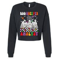 Boo Kkeeper Analyst Halloween Bookkeeper Job Matching Party Cropped Pullover Crew