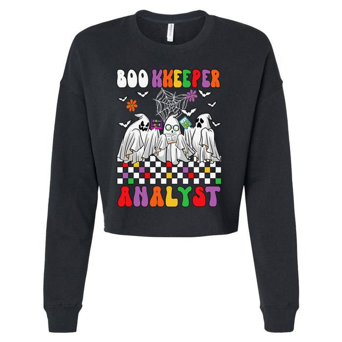 Boo Kkeeper Analyst Halloween Bookkeeper Job Matching Party Cropped Pullover Crew