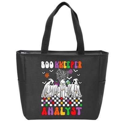 Boo Kkeeper Analyst Halloween Bookkeeper Job Matching Party Zip Tote Bag
