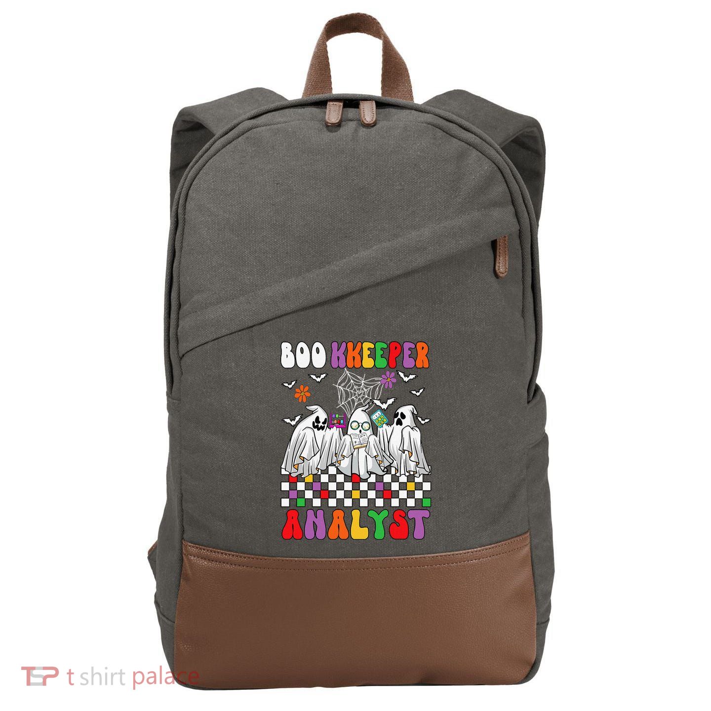 Boo Kkeeper Analyst Halloween Bookkeeper Job Matching Party Cotton Canvas Backpack
