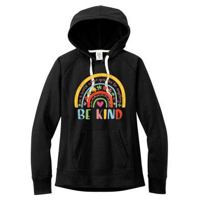 Be Kind Autism Awareness Acceptance Rainbow Choose Kindness Cute Gift Women's Fleece Hoodie