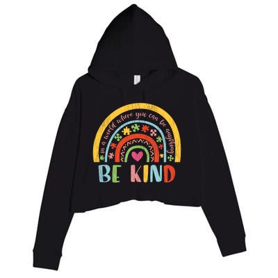 Be Kind Autism Awareness Acceptance Rainbow Choose Kindness Cute Gift Crop Fleece Hoodie