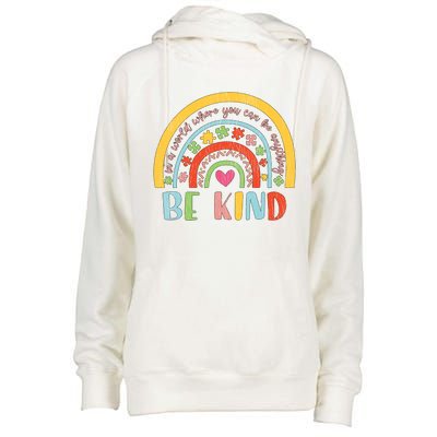 Be Kind Autism Awareness Acceptance Rainbow Choose Kindness Cute Gift Womens Funnel Neck Pullover Hood