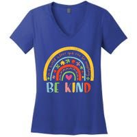 Be Kind Autism Awareness Acceptance Rainbow Choose Kindness Cute Gift Women's V-Neck T-Shirt