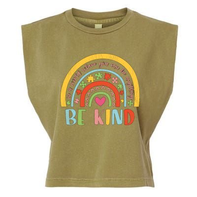 Be Kind Autism Awareness Acceptance Rainbow Choose Kindness Cute Gift Garment-Dyed Women's Muscle Tee