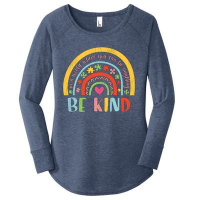 Be Kind Autism Awareness Acceptance Rainbow Choose Kindness Cute Gift Women's Perfect Tri Tunic Long Sleeve Shirt