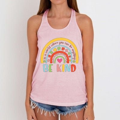 Be Kind Autism Awareness Acceptance Rainbow Choose Kindness Cute Gift Women's Knotted Racerback Tank