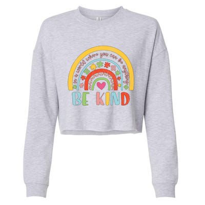 Be Kind Autism Awareness Acceptance Rainbow Choose Kindness Cute Gift Cropped Pullover Crew