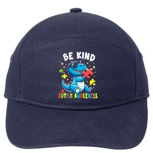 Be Kind Autism Awareness Dino Choose Kindness Gift 7-Panel Snapback Hat